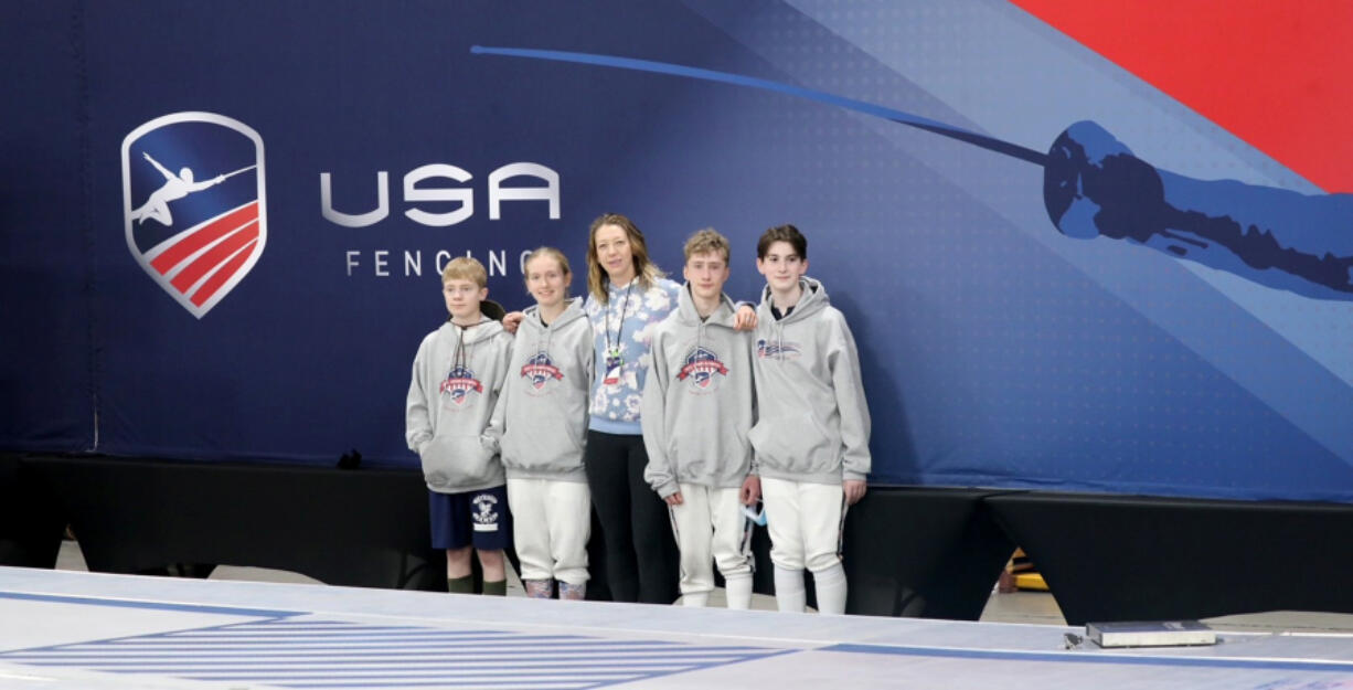 Over President's Day weekend, Coach Julia Tikhonova led Alexander Holcomb, Marshall Golden, Benjamin Schumann and Emily Holcomb to Salt Lake City Utah to compete in USA Fencing's Junior Olympics.