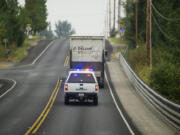 James Naramore, Commercial Vehicle Enforcement with the CCSO, makes a stop on Carty Road in 2015.