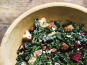 A recipe for Bread Salad with Kale, Beets & Blue Cheese.