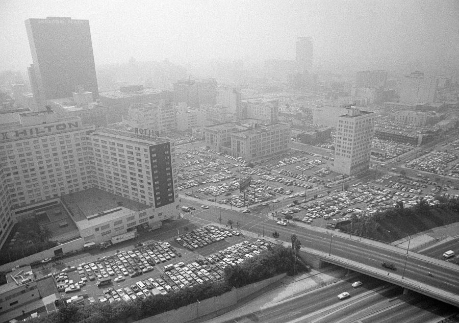 Parking lots fill up in Los Angeles on Sept. 13, 1979. Over 170 million of people born in the United States who were adults in 2015 were exposed to harmful levels of lead as children, according to a study published in the Proceedings of the National Academy of Sciences on Monday.