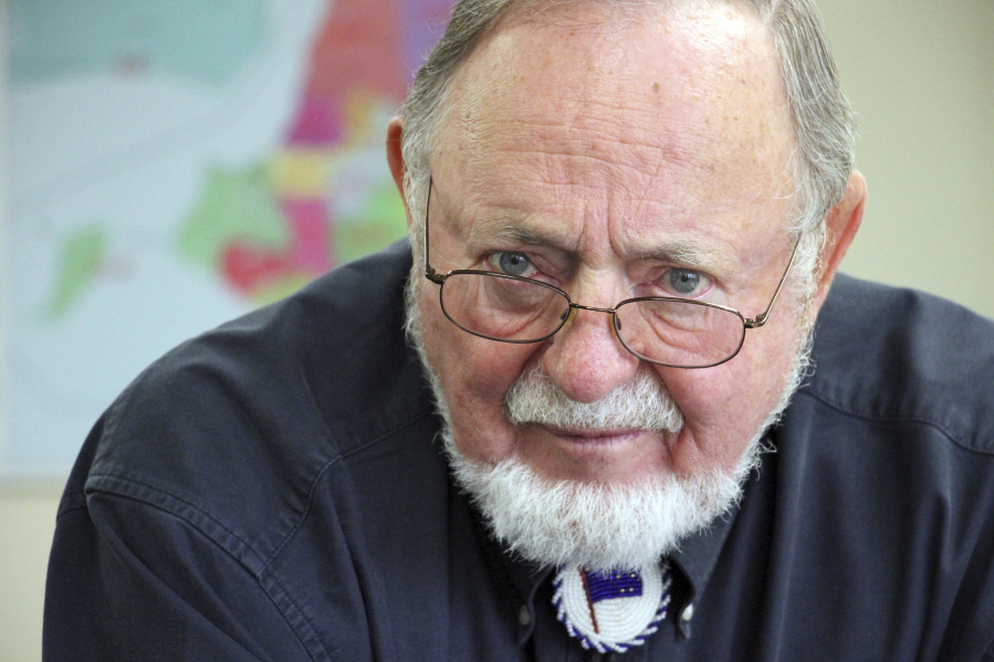 FILE - In this June 28, 2019, file photo, U.S. Rep. Don Young answers a reporter's question after filing paperwork for re-election at the Alaska Division of Elections in Anchorage, Alaska. Young, the longest-serving member of Alaska's congressional delegation, died Friday, March 18, 2022. He was 88.