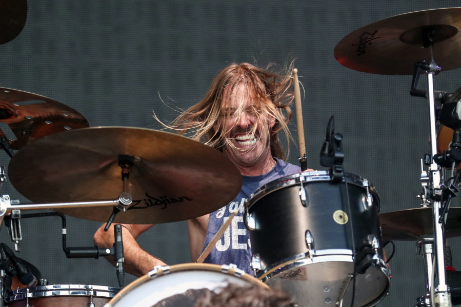 FILE - Taylor Hawkins of the Foo Fighters performs at Pilgrimage Music and Cultural Festival at The Park at Harlinsdale on Sunday, Sept. 22, 2019, in Franklin, Tenn. Hawkins, the longtime drummer for the rock band Foo Fighters, has died, according to reports, Friday, March 25, 2022. He was 50.