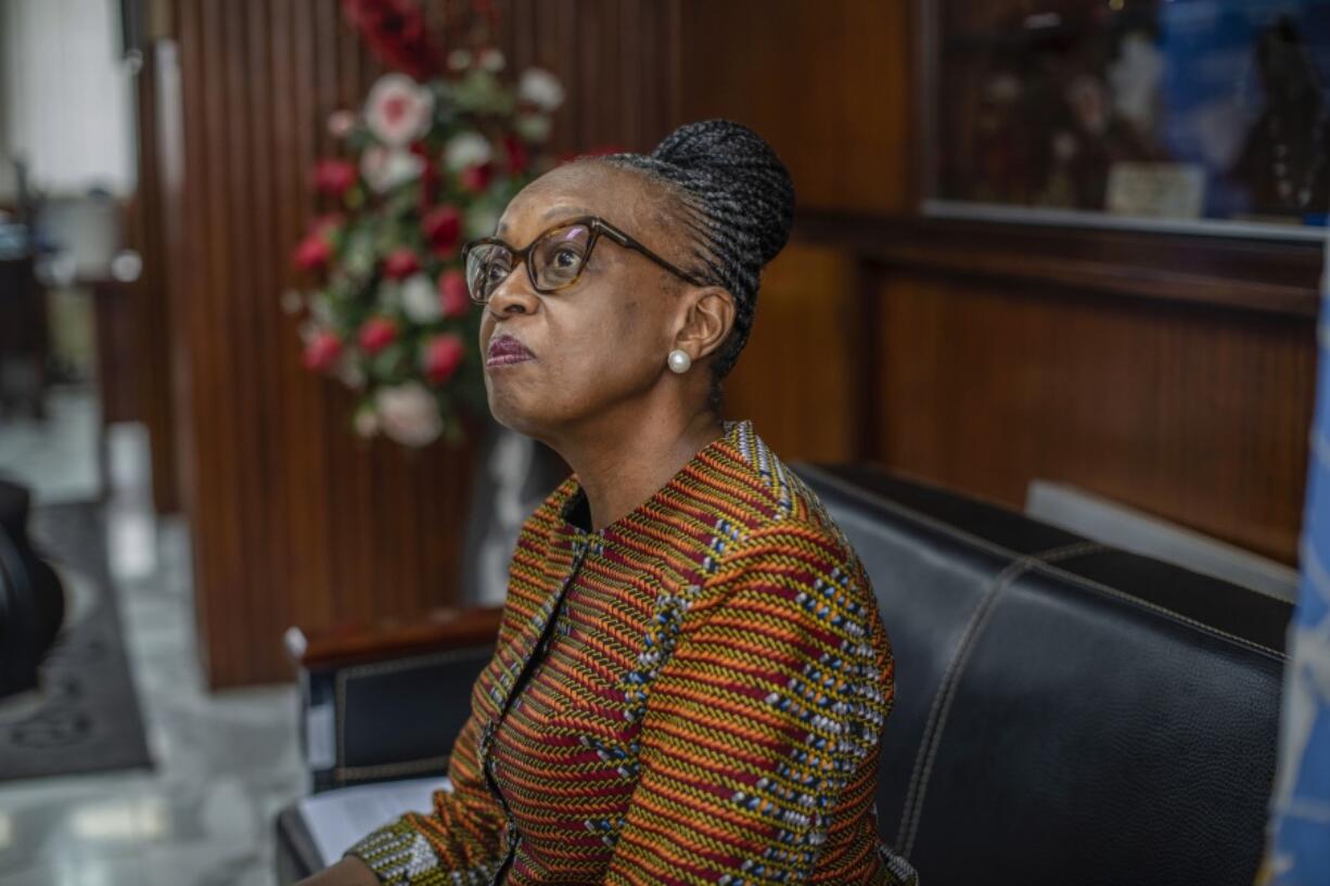Dr. Matshidiso Moeti, head of the World Health Organization's regional Africa office, sits in her  Republic of Congo office Feb. 8.