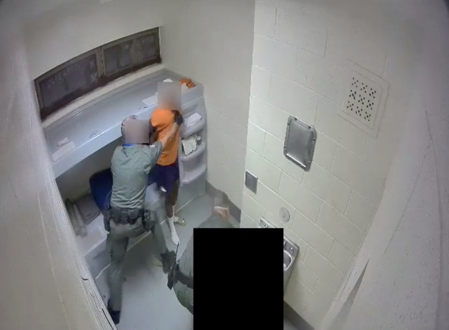 Jail surveillance video recording was redacted as to not reveal the locations and capabilities of the surveillance cameras in the Clark County jail which would jeopardize jail security.
