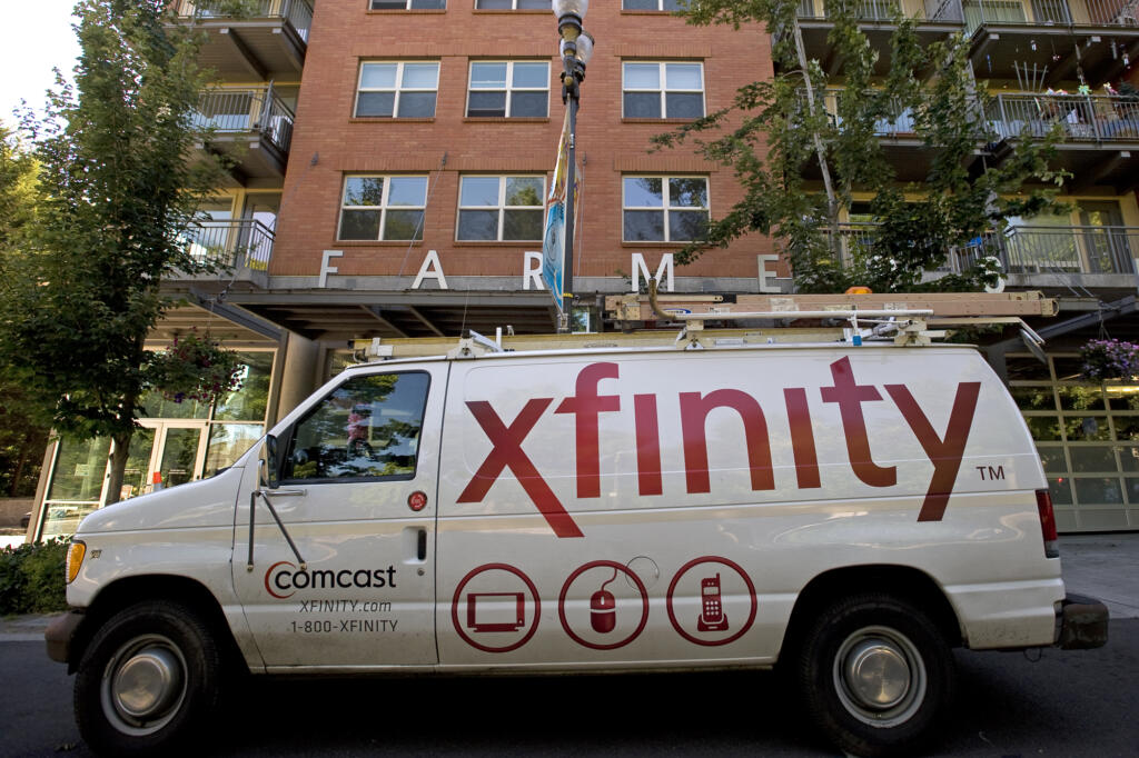 A Comcast van parked on Esther Street in downtown Vancouver in 2011.