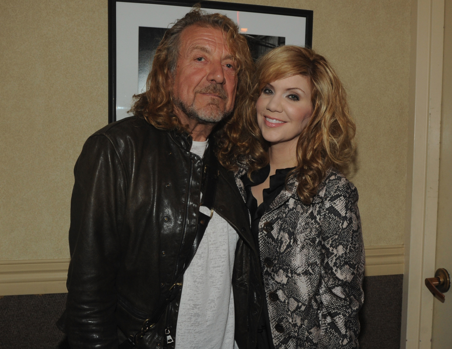 Singers/songwriters Robert Plant and Allison Krauss backstage at the 10th Americana Music Association awards 2011 in Nashville, Tenn.