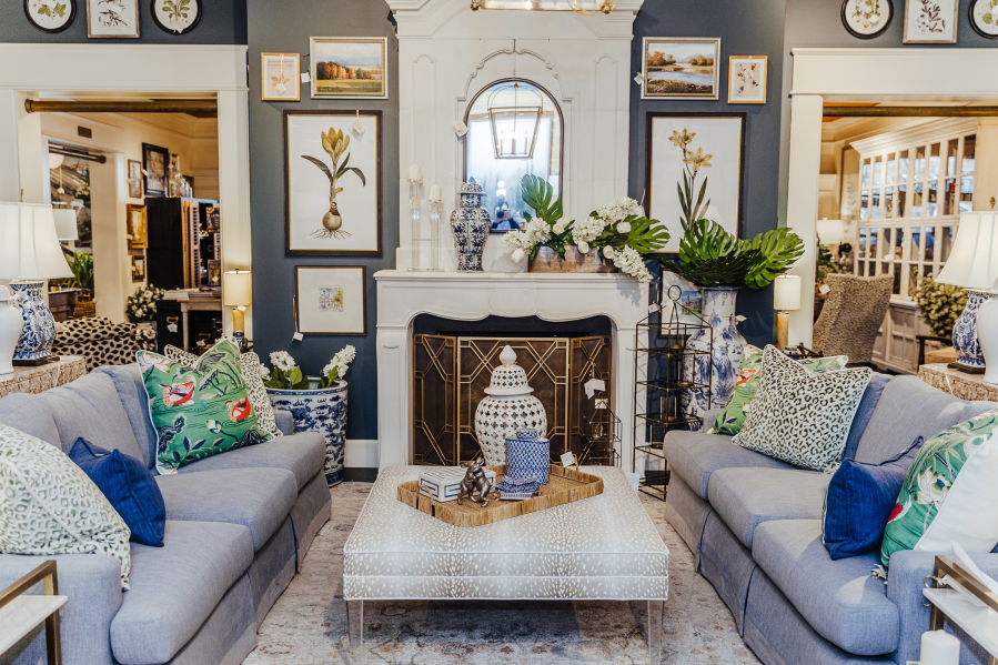 While traditionally a formal setting, mirrored seating in your room encourages conversation and quite frankly is also just a beautiful way to arrange a room while offering lots of seating options.