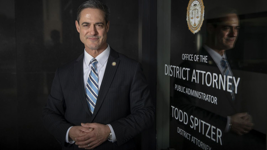 Orange County District Attorney Todd Spitzer at the Orange County District Attorney's office in Santa Ana, California, on March 11, 2019. (Allen J.