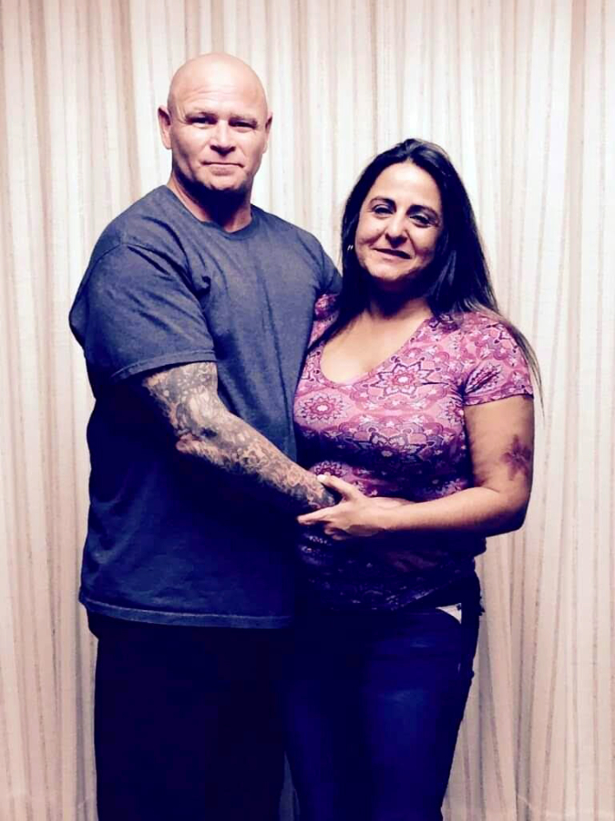 Jimmy and Tina Phillips at their home in Vancouver. The couple met at a Narcotics Anonymous meeting in San Jose, Calif., in 1999. Over the years, they kept up a steady correspondence and they slowly fell in love. They reconnected in 2014 and married in 2015. In 2017, they moved to Vancouver from Florida. "He was the perfect gentleman," Tina said.