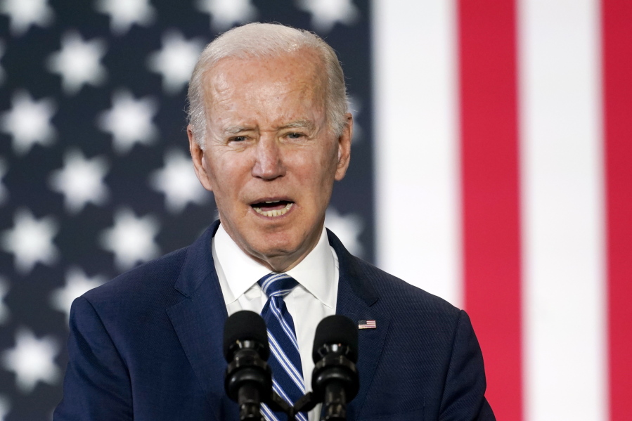 President Joe Biden speaks at North Carolina Agricultural and Technical State University, in Greensboro, N.C., Thursday, April 14, 2022.