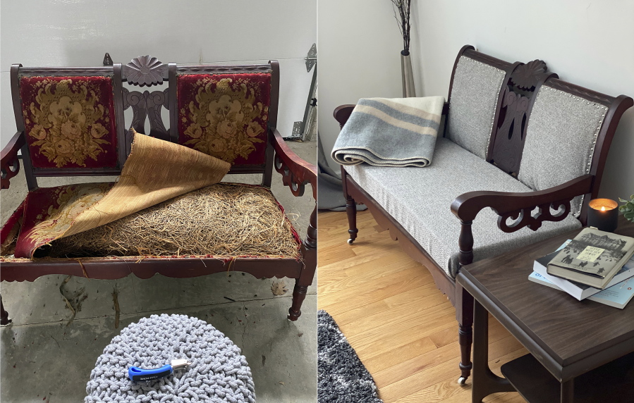 The transformation of an antique settee.