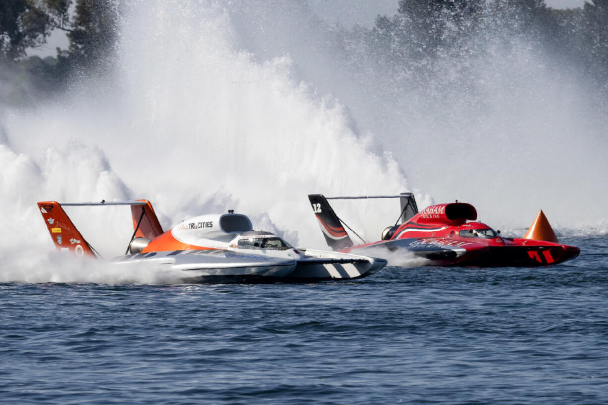 Unlimited Hydroplanes can reach up to 200 miles per hour. Four of the boats are scheduled to practice on the Columbia River in Vancouver on Friday.