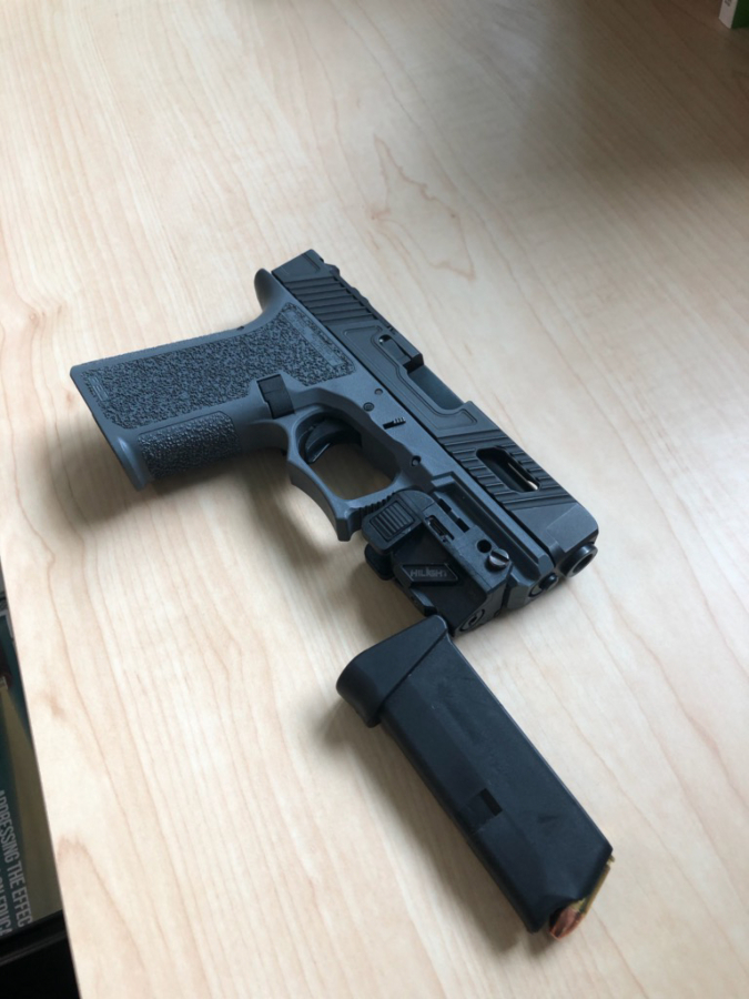 Clark County sheriff's deputies seized a handgun Thursday from a boy at Heritage High School after school employees allegedly found it in his backpack.