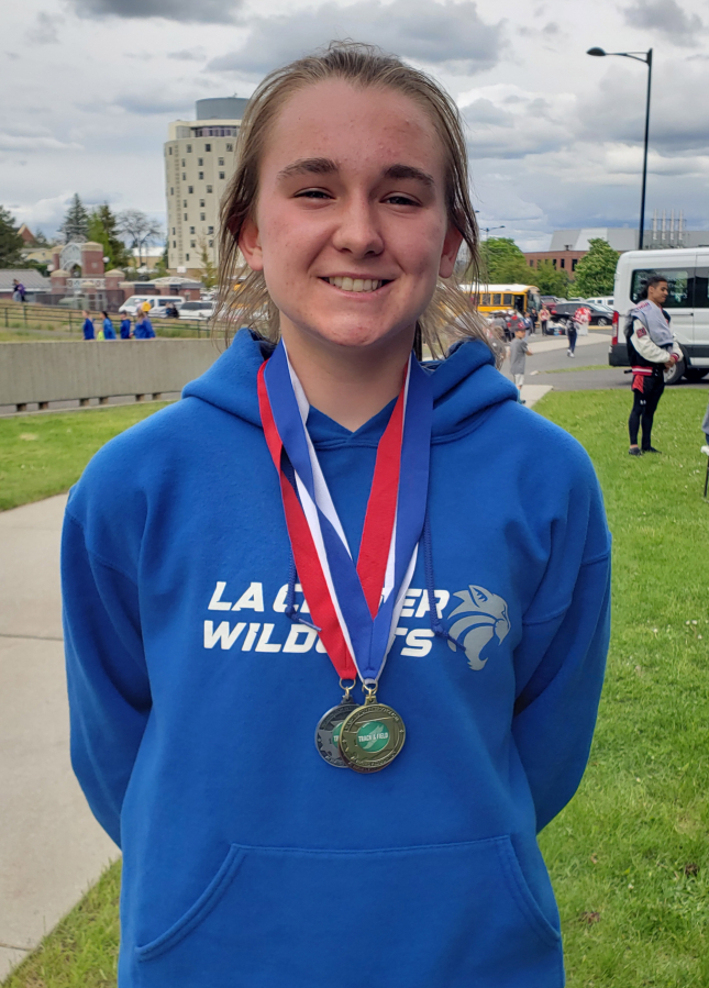 La Center sophomore Shaela Bradley won the Class 1A girls 400-meter finals on Saturday, May 28, 2022, in a personal best time of 57.57 seconds, which topped her own previous school record.