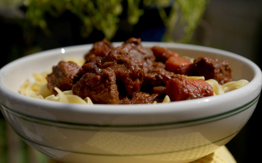 Beef Goulash, a dish made in one pot, on Sept. 22, 2021. (Hillary Levin/St.