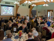 Maj. Jonathan Harvey speaks to a crowded Sequoia Room at The Salvation Army Vancouver Corps 2022 Love Beyond Community Luncheon on Wednesday at Royal Oaks Country Club. The event was the first in-person event held by the organization in more then two years due to the COVID-19 pandemic. More than 100 people attended. Money raised by ticket sales for the event exceeded $70,000 -- considerably surpassing the $10,000 the organization hoped to raise during the luncheon.