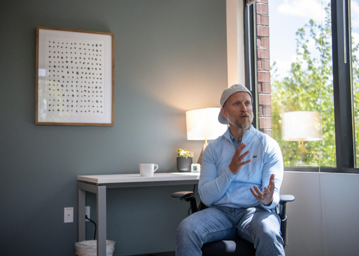 Mindful Therapy Group CEO Derek Crain talks about the company at its new Vancouver office, 7600 N.E. 41st St., that opened this month. It is the company's first office in Clark County. Crain, also a licensed clinical social worker, started the company in 2011 in Mountlake Terrace. It has since expanded across the Northwest.