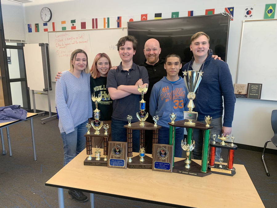 Undefeated champions, Ridgefield High School recently won the Knowledge Bowl National Championship.