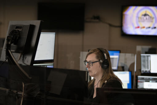 Jodi Gaylord, a dispatch supervisor for Clark Regional Emergency Services Agency, works in downtown Vancouver. Gaylord has been at CRESA for 25 years and has watched the county grow and the ways that 911 calls have changed.