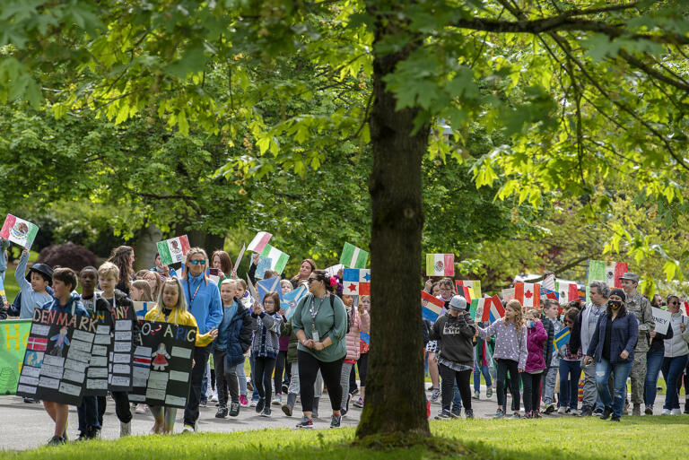 The National Park Service and the Evergreen and Vancouver School Districts host the annual Children's Culture Parade at Fort Vancouver National Historic Site on Friday morning, May 13, 2022.