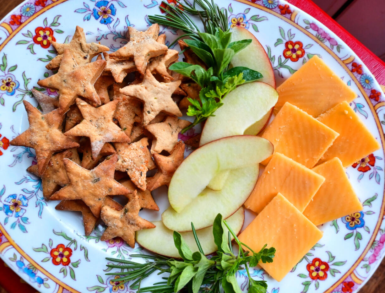 Yes, you can make your own crackers. With flour, butter and herbs, these will be the stars of your snack plate (if you don't burn them).