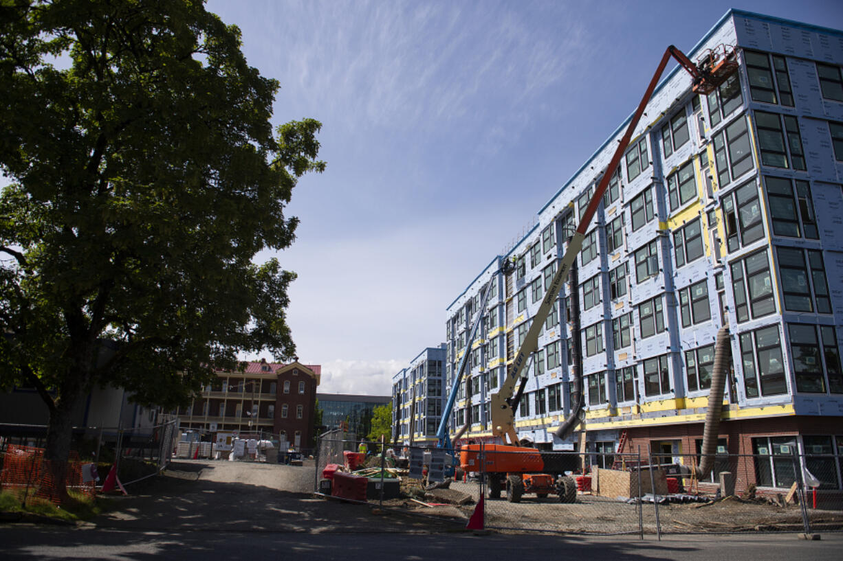 Recipients of Vancouver's Multifamily Tax Exemption program are required to integrate a public benefit aspect into their construction plan. For Aegis Phase 2, developers invested $300,000 in public art and $400,000 to improvements on Main Street.