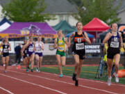 Washougal's Jamie Maas strides toward the finish in the 2A Girls 800 at the 4A/3A/2A State Track and Field Championships on Friday, May 27, 2022, at Mount Tahoma High School in Tacoma.