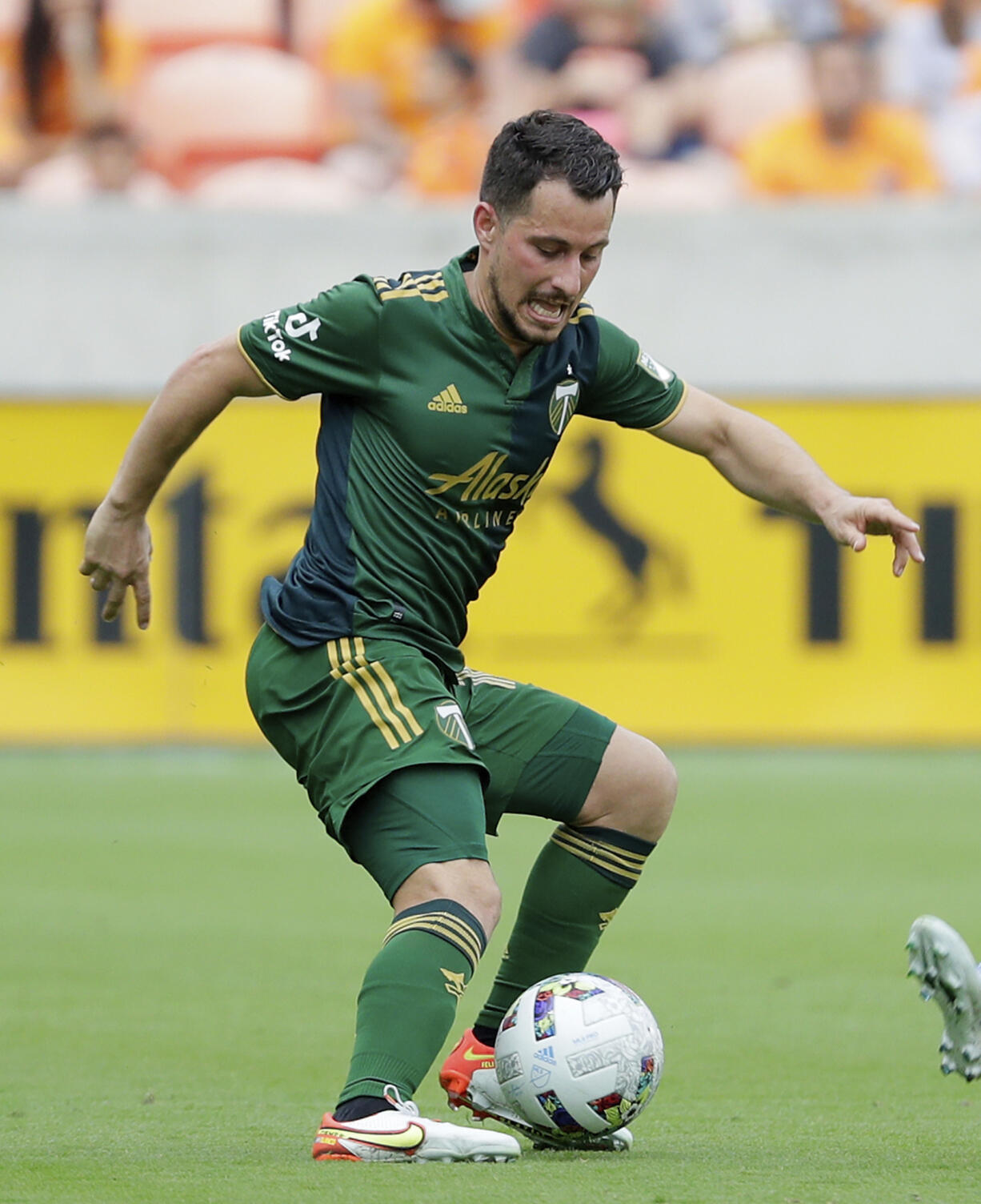Portland Timbers midfielder Sebastian Blanco scored two goals in the Timbers’ 7-2 win over Sporting Kansas City on Saturday, May 14, 2022..