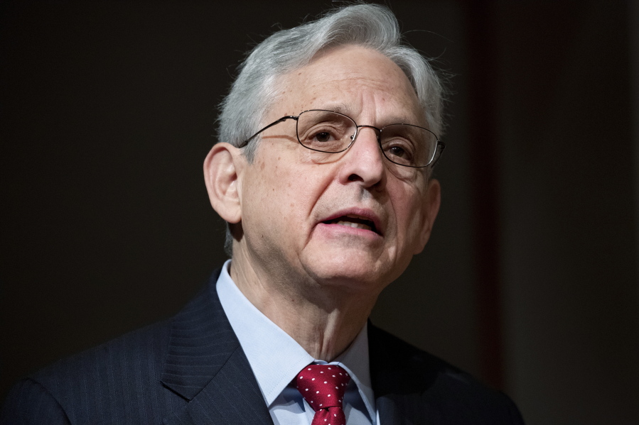 Attorney General Merrick Garland speaks during the Chiefs of Police Executive Forum, at the United States Bureau of Alcohol, Tobacco, Firearms and Explosives (ATF) headquarters in Washington, Thursday, May 5, 2022.