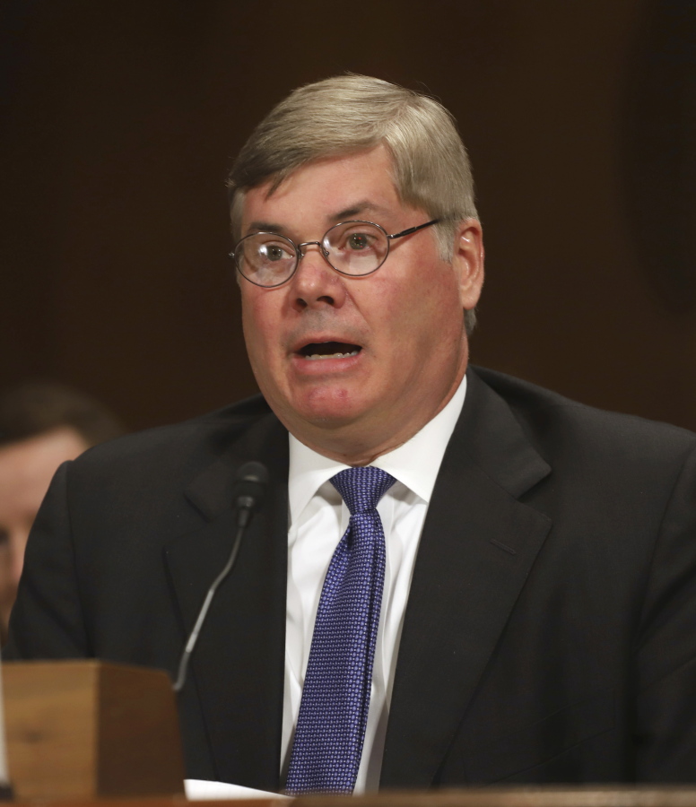 FILE -Robert R. Summerhays, President Donald Trump's nominee for District Judge for the Western District of Louisiana gives testimony during a U. S. Senate Judiciary Committee Hearing on Capitol Hill in Washington on Wednesday, April 11, 2018. Robert R.