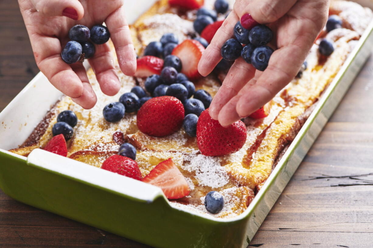 This October 2019 image shows a recipe for French Toast Casserole.