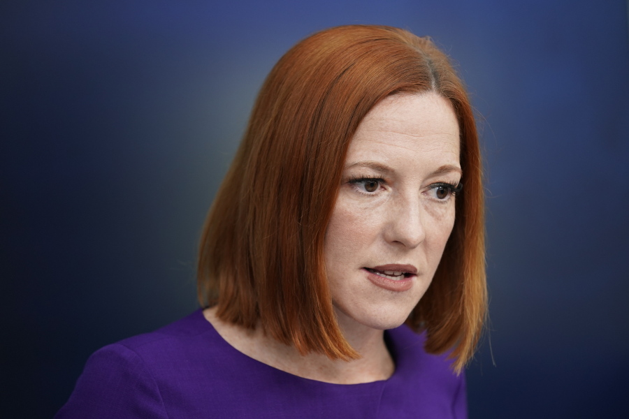 FILE - White House press secretary Jen Psaki speaks during a press briefing at the White House, Feb. 23, 2022, in Washington. Psaki, whose last day on the job is Friday, has answered reporters' questions nearly every weekday of the almost 500 days that Biden has been in office. That makes her a top White House communicator and perhaps the administration's most public face, behind only the president and Vice President Kamala Harris. Her departure could complicate how Biden's message gets out at a critical time for him, at least in the short term.