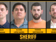 The four men detectives arrested during an undercover child predator sting in Washington County, Ore.