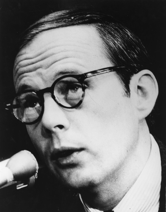 John Dean III, former counsel to President Richard Nixon, during questioning by members of the Senate Committee investigating the Watergate scandal in Washington, D.C.