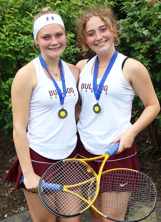 Stevenson doubles team of Isabella, left, and Sofia Spencer, 2B/1B state champions for 2022.