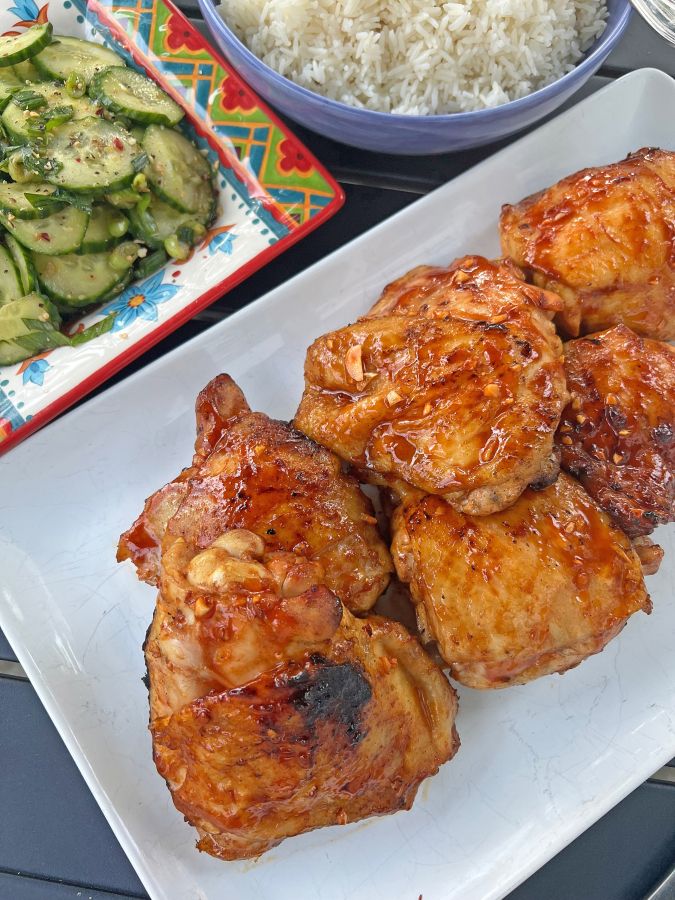 Korean gochujang hot sauce gives this barbecued chicken a spicy-sweet kick.