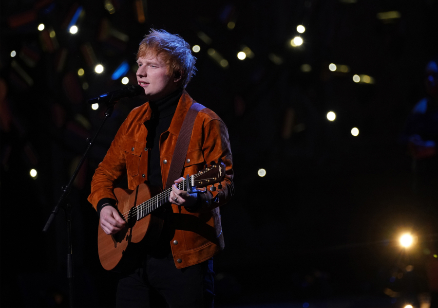 Ed Sheeran performs on stage during the first Earthshot Prize awards ceremony at Alexandra Palace on Oct. 17 in London.