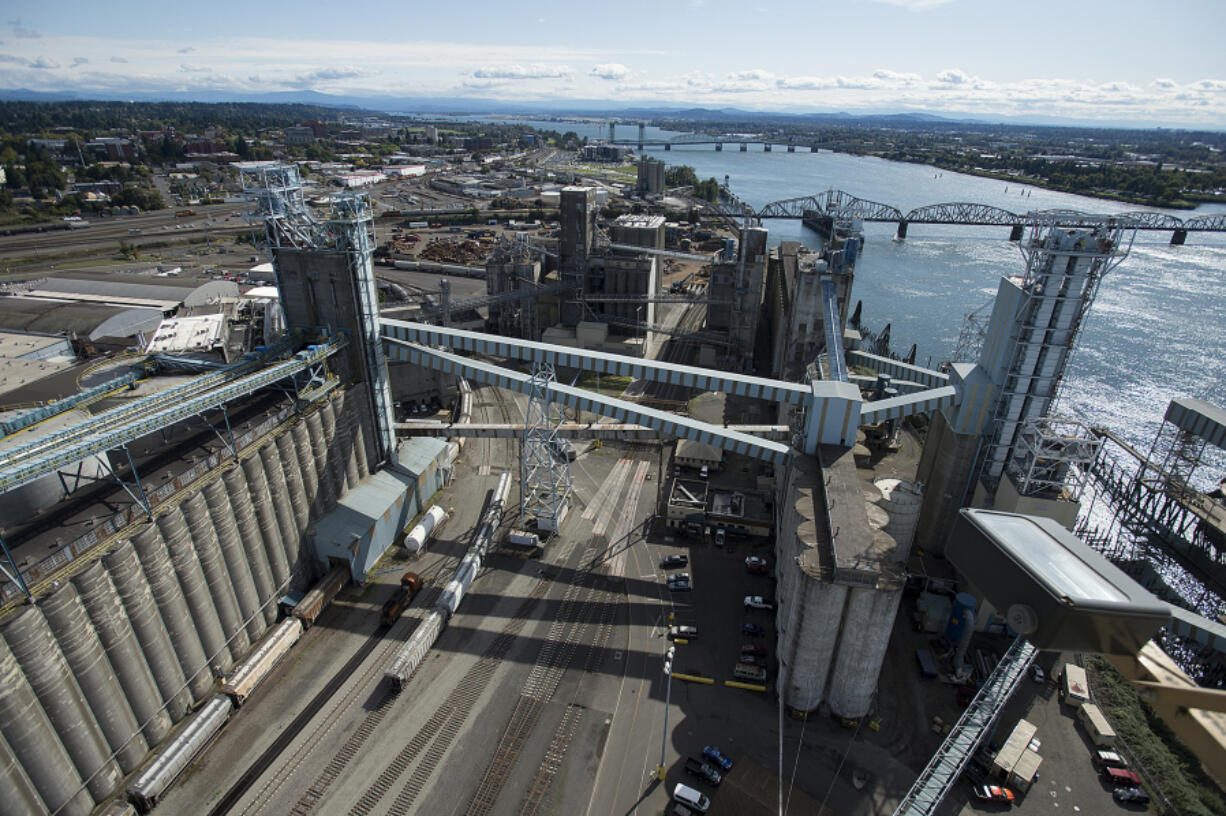 Work continues at United Grain Corporation on the Port of Vancouver campus on Sept. 30, 2019. The Columbia River serves a vital role in grain exports, making it the leading gateway for the product, according to U.S. Wheat Associates.