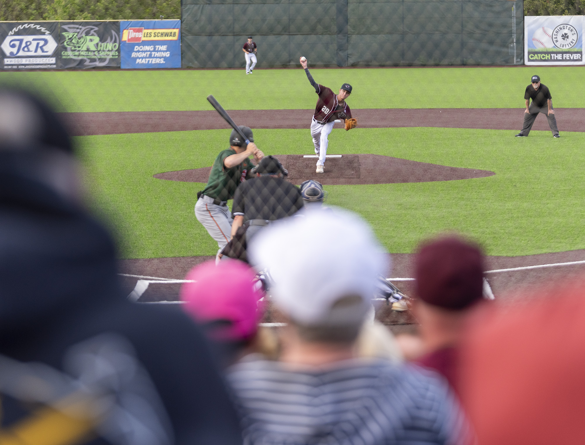 Raptors pitcher Jacob Kokeny throws the ball Wednesday, June 1, 2022, during an exhibition game between the Ridgefield Raptors and the Cowlitz Black Bears at the Ridgefield Outdoor Recreation Complex.