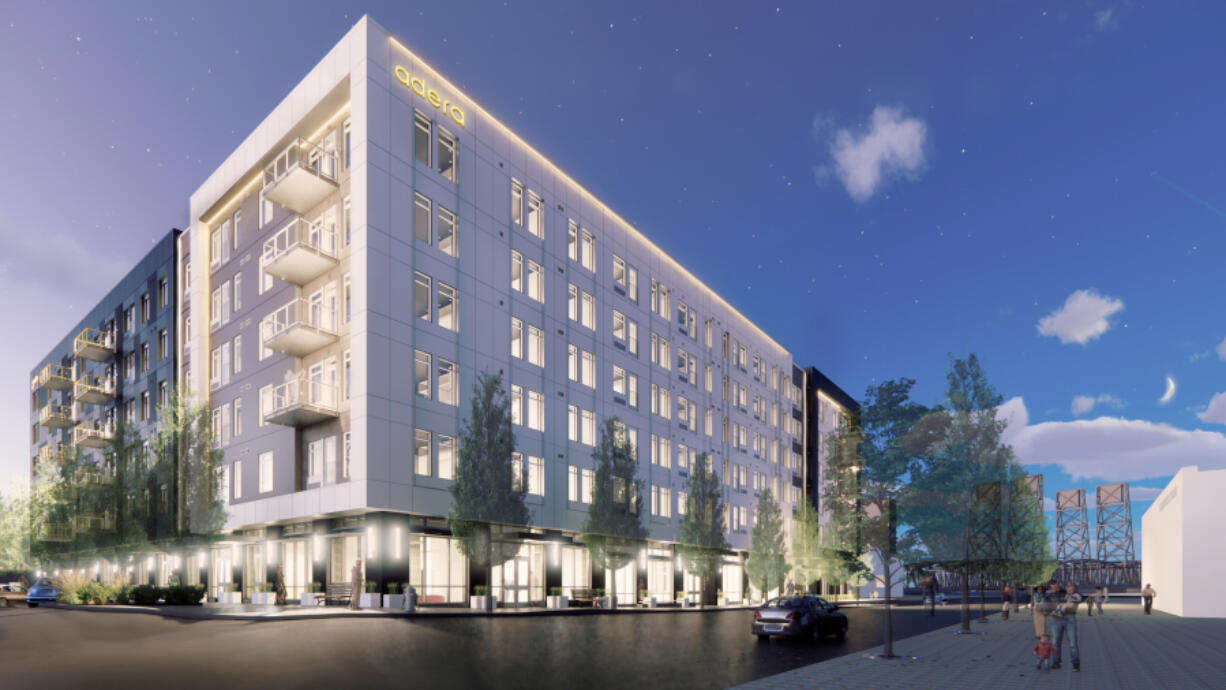 A new apartment building in downtown Vancouver called The Adera will soon rise from a city block that formerly housed the Boomerang Therapy works in downtown Vancouver, between Washington and Columbia Streets and West Fourth and Fifth streets.
