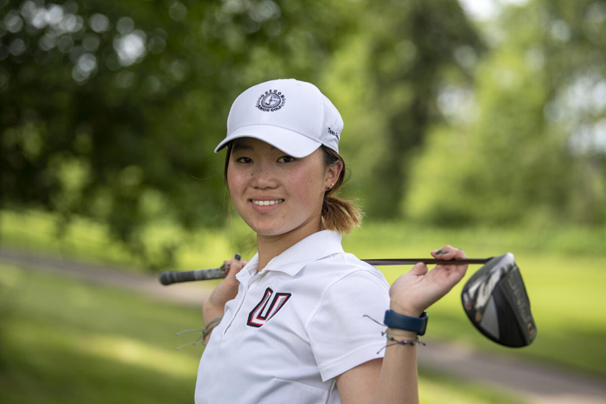 Union High School?s Jade Gruher, our All-Region girls golfer of the year, is pictured at Camas Meadows Golf Club on Wednesday afternoon, June 8, 2022.
