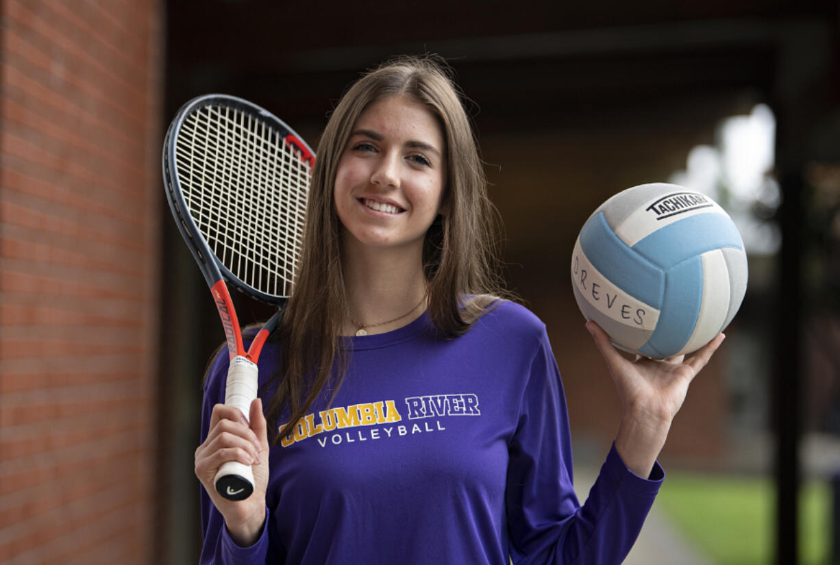 Columbia River High School's Lauren Dreves, the All-Region Girls Multi-Sport Athlete of the Year, is pictured on campus Friday afternoon, June 10, 2022.