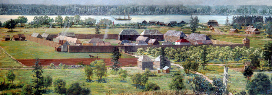 A painting showing of Fort Vancouver around 1845 by Richard Schlect shows a pair of buildings north of the fort, just north of where Fifth Street is today, that were built to educate Indigenous and M?tis (Indigenous and European) children.