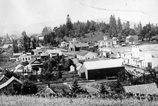 A view of Brownsville, Ore., circa 1890. (Oregon Historical Society Research Library)
