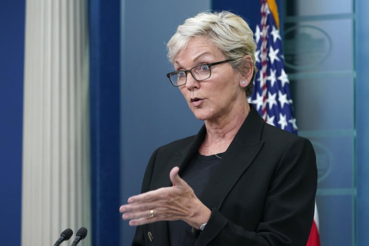 Energy Secretary Jennifer Granholm speaks during the daily briefing at the White House in Washington, Wednesday, June 22, 2022.