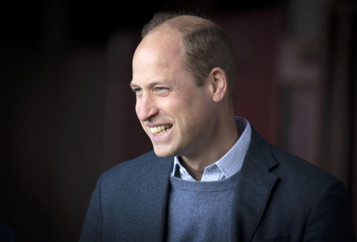 Britain's Prince William visits at the Heart of Midlothian Football Club in Edinburgh, Scotland, on May 12.
