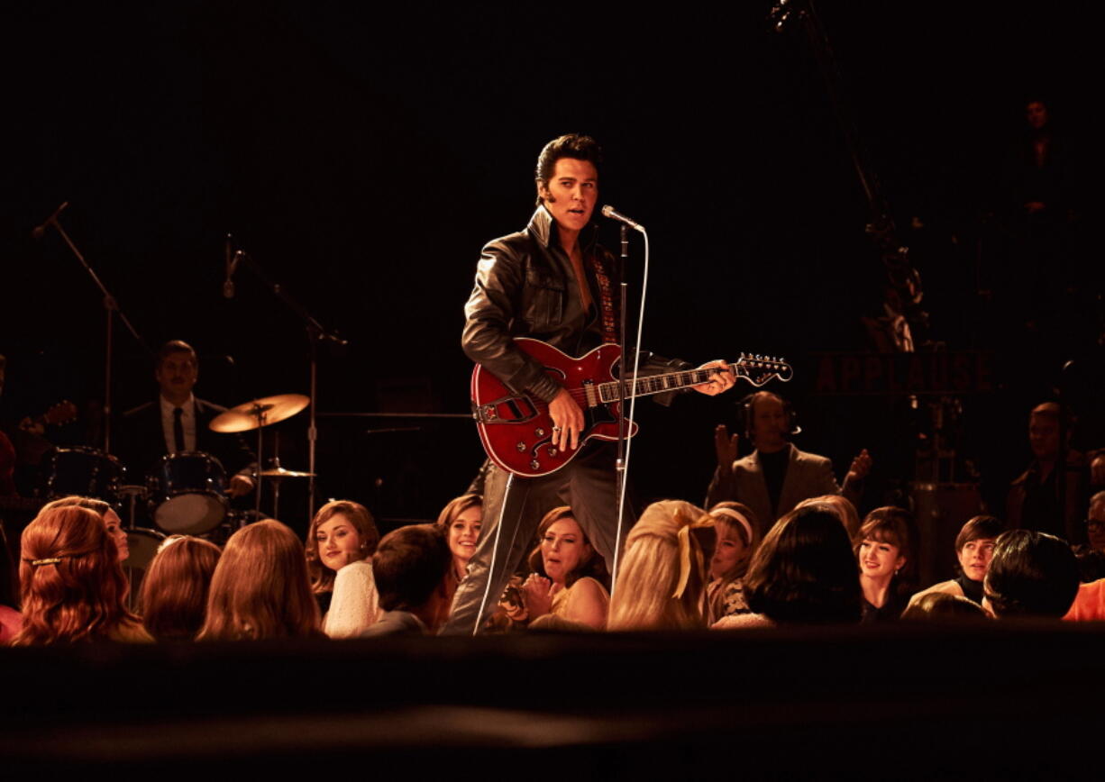 This image released by Warner Bros. Pictures shows Austin Butler in a scene from "Elvis." (Warner Bros.