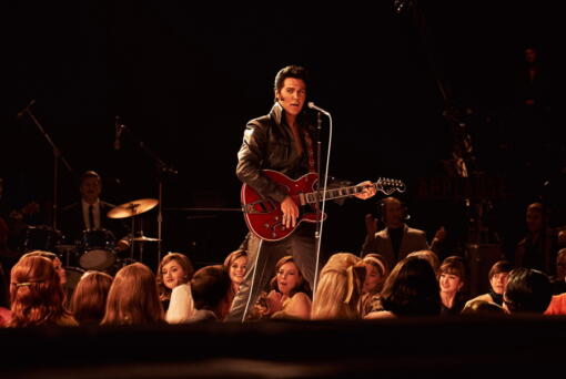 This image released by Warner Bros. Pictures shows Austin Butler in a scene from "Elvis." (Warner Bros.