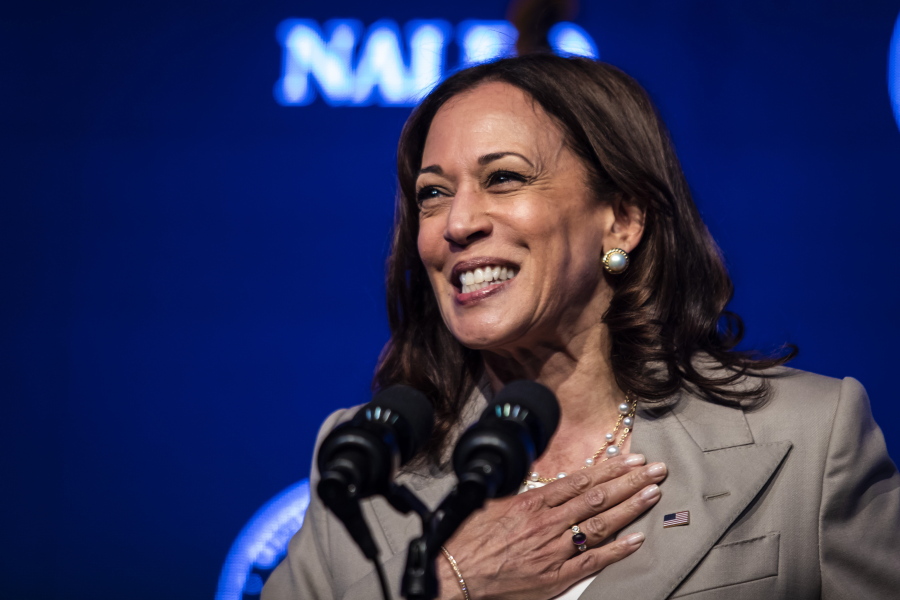 Vice President Kamala Harris speaks at the National Association of Latino Elected and Appointed Officials 39th Annual Conference at Swiss?tel Chicago in downtown Chicago, Friday, June 24, 2022.
