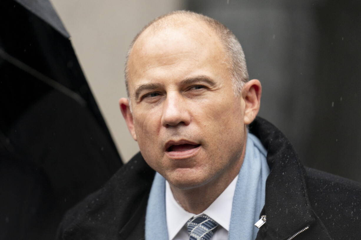 FILE - Michael Avenatti speaks to members of the media after leaving federal court on Feb. 4, 2022, in New York. Incarcerated lawyer Michael Avenatti says he plans to plead guilty to charges in a federal court case in Southern California. Avenatti didn't specify which charges he wants to plead to in a brief filing Sunday, June 12, 2022.